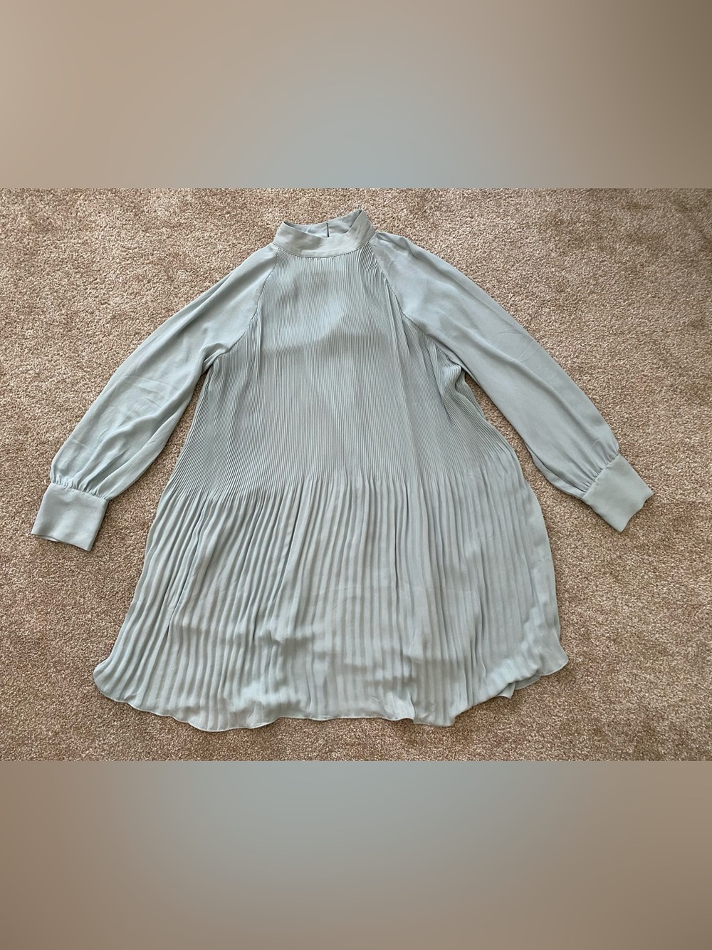 H&M Sage Green Pleated Dress